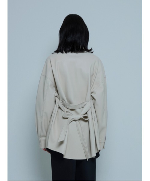 AMAIL(アマイル)の「Vegan leather point Jacket(その他アウター・レディース・アイボリー/ブラック・FREE)」の9枚目の写真