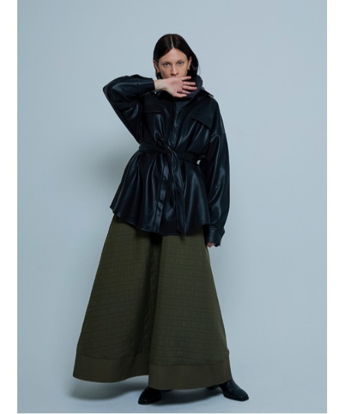 AMAIL(アマイル)の「Vegan leather point Jacket(その他アウター・レディース・アイボリー/ブラック・FREE)」の3枚目の写真