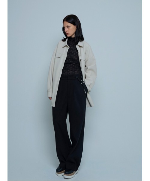 AMAIL(アマイル)の「Vegan leather point Jacket(その他アウター・レディース・アイボリー/ブラック・FREE)」の7枚目の写真