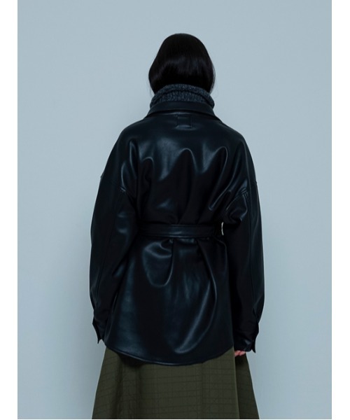 AMAIL(アマイル)の「Vegan leather point Jacket(その他アウター・レディース・アイボリー/ブラック・FREE)」の6枚目の写真