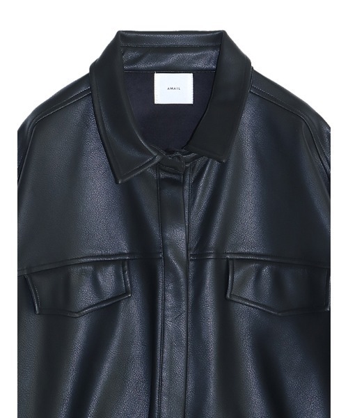 AMAIL(アマイル)の「Vegan leather point Jacket(その他アウター・レディース・アイボリー/ブラック・FREE)」の14枚目の写真