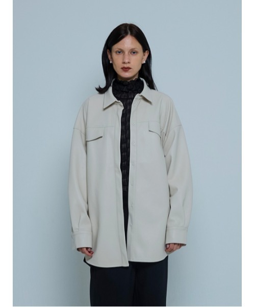 AMAIL(アマイル)の「Vegan leather point Jacket(その他アウター・レディース・アイボリー/ブラック・FREE)」の20枚目の写真