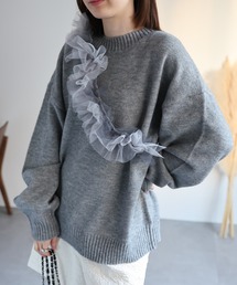【SET ITEM】チュールセットアルパカタッチニットトップス＜マルチway＞