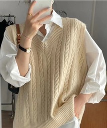 レディースニットベスト