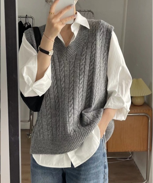 TFW49 レディース ニットベスト L TFW49】KNIT VEST – junhashimoto-osaka