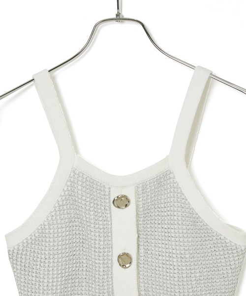 ADAM ET ROPE'（アダムエロペ）の「ラメパターンニットキャミ（キャミソール・レディース・ゴールド系その他/シルバー系その他・FREE）」の12枚目の写真