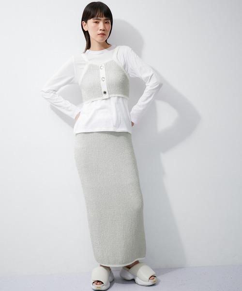 ADAM ET ROPE'（アダムエロペ）の「ラメパターンニットキャミ（キャミソール・レディース・ゴールド系その他/シルバー系その他・FREE）」の21枚目の写真