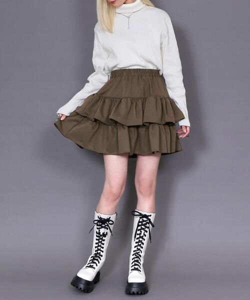 Figments(フィグメンツ)の「ボリュームフリルミニスカート(スカート・レディース・ブラック/ブラウン・FREE)」の12枚目の写真