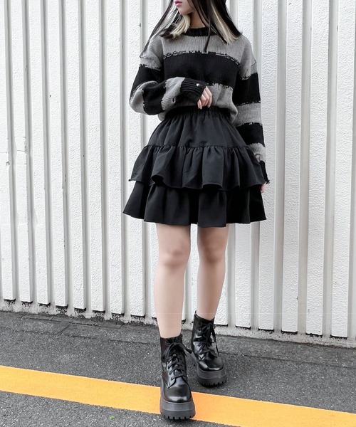 Figments(フィグメンツ)の「ボリュームフリルミニスカート(スカート・レディース・ブラック/ブラウン・FREE)」の20枚目の写真