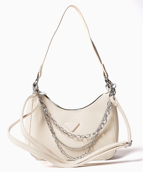Chick（チック）の「▲クレセントムーンチェーンバッグ（ショルダーバッグ・レディース・ベージュ/ブラック/ホワイト/カーキ・FREE）」の2枚目の写真