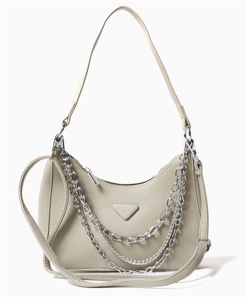 Chick（チック）の「▲クレセントムーンチェーンバッグ（ショルダーバッグ・レディース・ベージュ/ブラック/ホワイト/カーキ・FREE）」の4枚目の写真