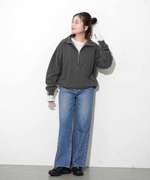 RIDING HIGH(ライディングハイ)の「【RIDING HIGH/ライディングハイ】ハーフジップロゴスウェット(スウェット・レディース・チャコールグレー/ブラック/ブラウン・FREE)」の16枚目の写真