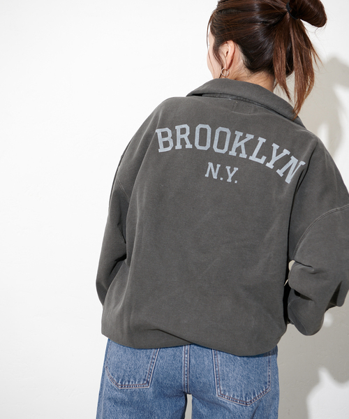 RIDING HIGH(ライディングハイ)の「【RIDING HIGH/ライディングハイ】ハーフジップロゴスウェット(スウェット・レディース・チャコールグレー/ブラック/ブラウン・FREE)」の4枚目の写真