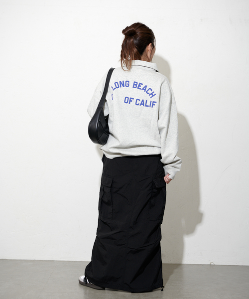 RIDING HIGH(ライディングハイ)の「【RIDING HIGH/ライディングハイ】ハーフジップロゴスウェット(スウェット・レディース・チャコールグレー/ブラック/ブラウン・FREE)」の9枚目の写真