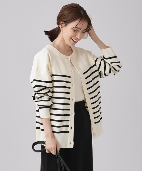 SHOO・LA・RUE（シューラルー）の「◆【高レビュー/前後2WAY/気温対策に】軽くて柔らかい スポンディッシュ カーディガン（カーディガン/ボレロ・レディース・アイボリー/ベビーピンク/ブラック/ライトブルー/ナチュラル/ホワイト系5・00）」の3枚目の写真