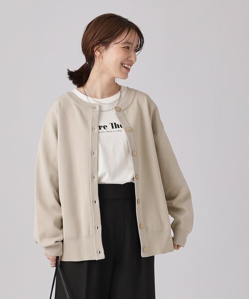 SHOO・LA・RUE（シューラルー）の「◆【高レビュー/前後2WAY/気温対策に】軽くて柔らかい スポンディッシュ カーディガン（カーディガン/ボレロ・レディース・アイボリー/ベビーピンク/ブラック/ライトブルー/ナチュラル/ホワイト系5・00）」の8枚目の写真