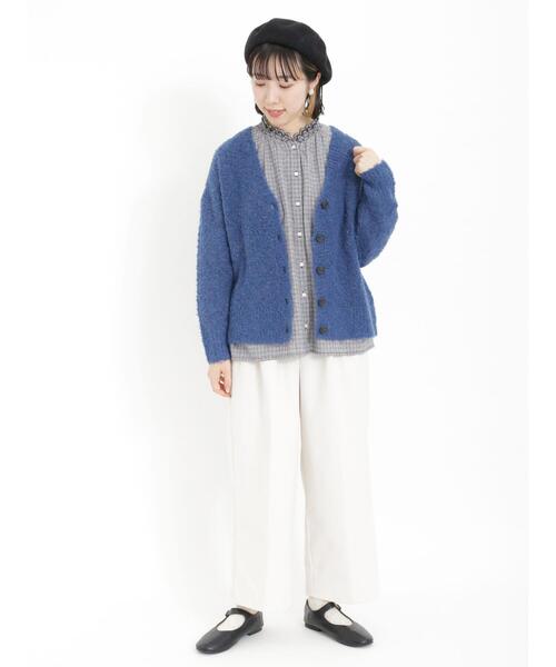 Samansa Mos2(サマンサ モスモス)の「襟刺繍シャーリング前開きブラウス(シャツ/ブラウス・レディース・ベージュ/グリーン/ブラック/オフホワイト・F)」の9枚目の写真