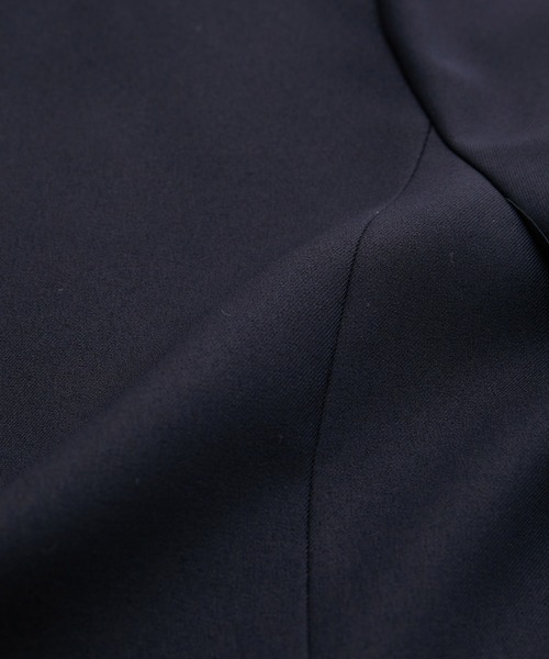 VIS（ビス）の「【セットアップ対応】ペプラムノーカラージャケット（ノーカラージャケット・レディース・ネイビー/ベージュ・M/S）」の6枚目の写真