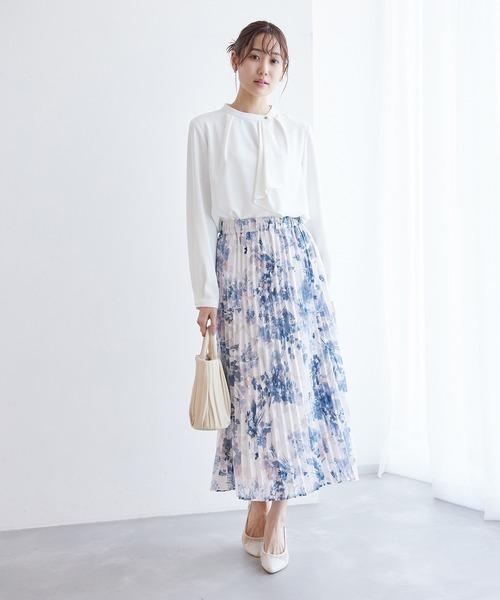 ROPE' PICNIC（ロペピクニック）の「ボウタイ風ブラウス（シャツ/ブラウス・レディース・ライトグレー/サックスブルー/ネイビー/ホワイト・36/38）」の10枚目の写真