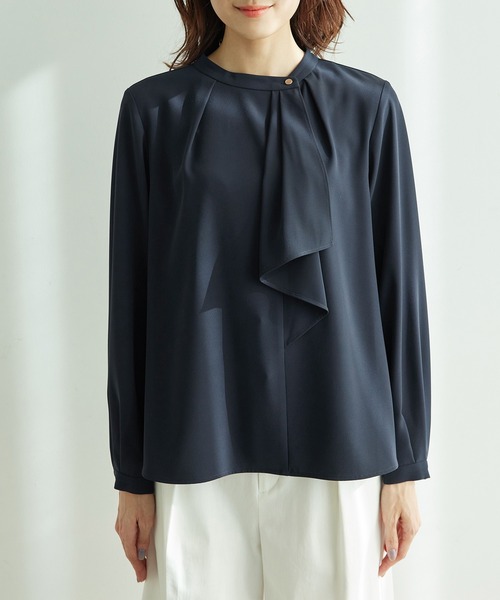 ROPE' PICNIC（ロペピクニック）の「ボウタイ風ブラウス（シャツ/ブラウス・レディース・ライトグレー/サックスブルー/ネイビー/ホワイト・36/38）」の20枚目の写真