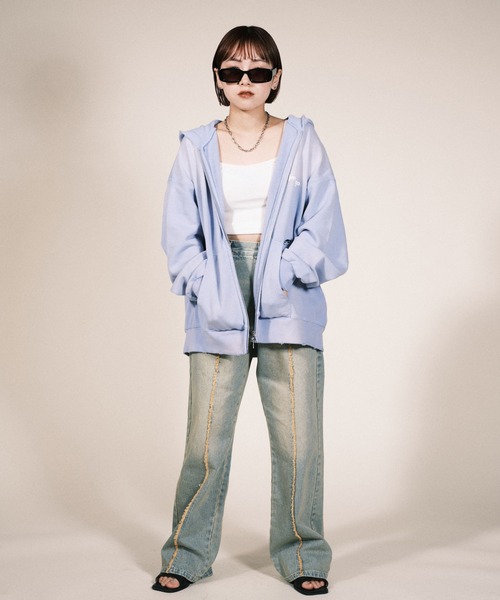 RePRODUCTION LABEL(リプロダクションレーベル)の「【ユニセックス】【RePRODUCTION LABEL / リプロダクションレーベル】ワンポイントロゴジップパーカー(パーカー・レディース・パープル/ブラック/グレー・FREE)」の15枚目の写真