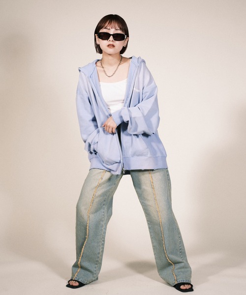 RePRODUCTION LABEL(リプロダクションレーベル)の「【ユニセックス】【RePRODUCTION LABEL / リプロダクションレーベル】ワンポイントロゴジップパーカー(パーカー・レディース・パープル/ブラック/グレー・FREE)」の10枚目の写真