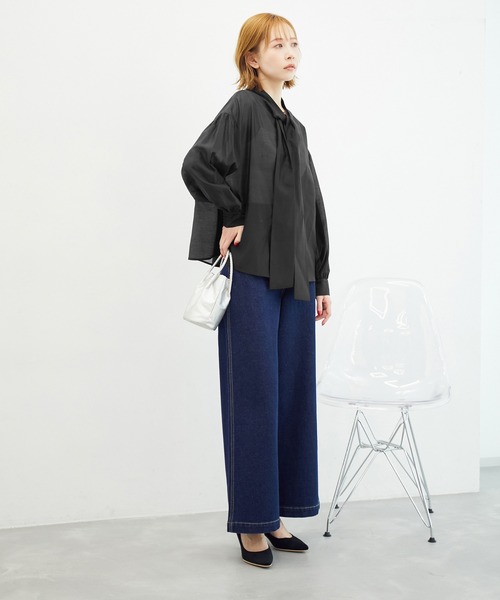 ROPE' PICNIC（ロペピクニック）の「【emur/エミュール】シアーボウタイブラウス（シャツ/ブラウス・レディース・ブラック/ライトグリーン/キナリ・38）」の20枚目の写真
