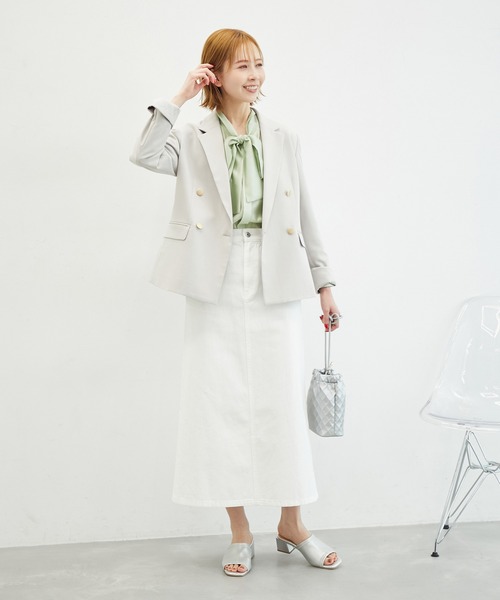 ROPE' PICNIC（ロペピクニック）の「【emur/エミュール】シアーボウタイブラウス（シャツ/ブラウス・レディース・ブラック/ライトグリーン/キナリ・38）」の8枚目の写真