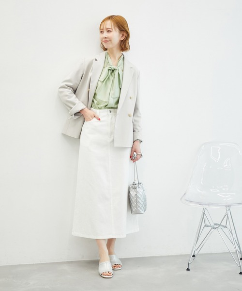 ROPE' PICNIC（ロペピクニック）の「【emur/エミュール】シアーボウタイブラウス（シャツ/ブラウス・レディース・ブラック/ライトグリーン/キナリ・38）」の16枚目の写真
