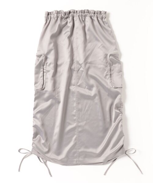 poiregnee(ポワニェ)の「サテンカーゴスカート(スカート・レディース・オフホワイト/グレー・FREE)」の5枚目の写真
