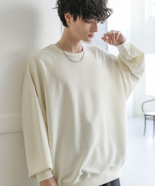 新品✨martinique Vネックプルオーバー　ドルマンスリーブ　白　ウール混 ASTRONOMY tシャツ ASTRONOMY/ドルマンスリーブジャガードポンチ/梨地