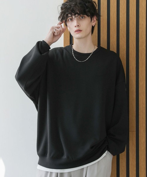 ドルマンスリーブポンチクルーネックプルオーバー（Tシャツ/カットソー