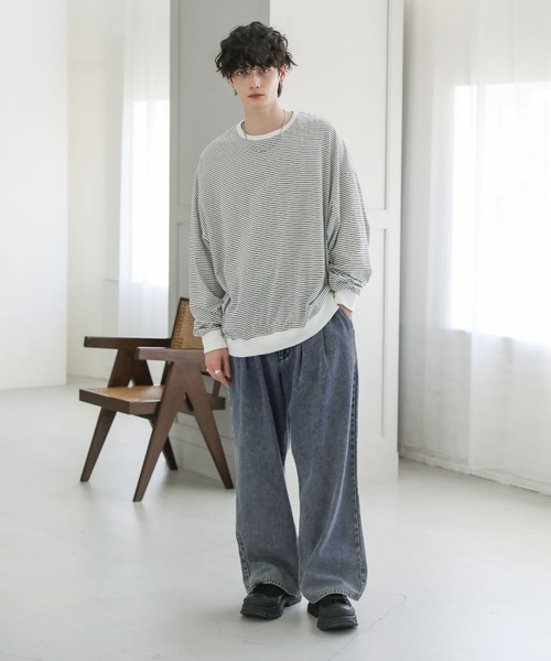 ドルマンスリーブポンチクルーネックプルオーバー（Tシャツ/カットソー