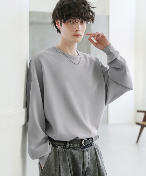ASTRONOMY（アストロノミー）の「ドルマンスリーブポンチクルーネックプルオーバー（Tシャツ/カットソー・メンズ・チャコール/グレー/ホワイト×ブラック/ブラック/ホワイト/ブラック×ホワイト・S/M/L）」の20枚目の写真