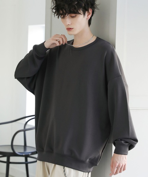 ASTRONOMY（アストロノミー）の「ドルマンスリーブポンチクルーネックプルオーバー（Tシャツ/カットソー・メンズ・チャコール/グレー/ホワイト×ブラック/ブラック/ホワイト/ブラック×ホワイト・S/M/L）」の8枚目の写真