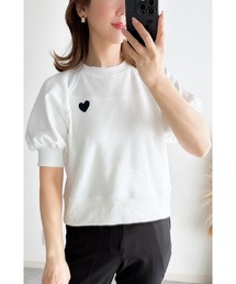&. NOSTALGIA（アンドドットノスタルジア）の「【ZOZO限定】ハート刺繍パフスリーブスウェット（スウェット）」