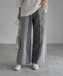 each | センターシームフリンジ切替デニムパンツ(デニムパンツ)