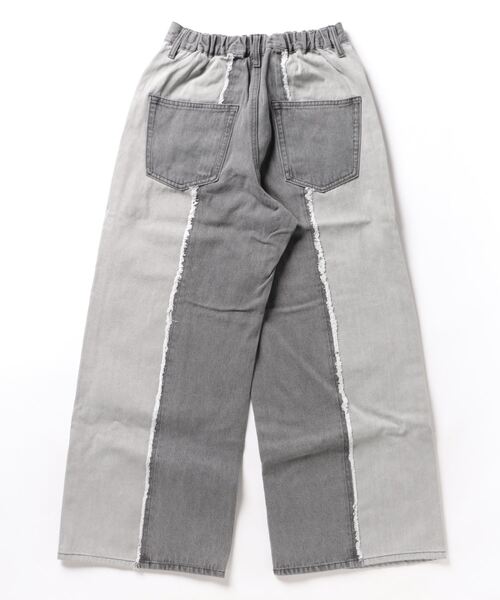 each（イーチ）の「センターシームフリンジ切替デニムパンツ（デニムパンツ・レディース・グレー・FREE）」の14枚目の写真