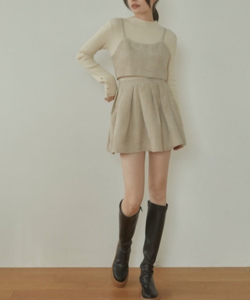 ACYM(アシーム)の「Tweed corset ビスチェ(その他トップス・レディース・ベージュ/ブラック・FREE)」の10枚目の写真