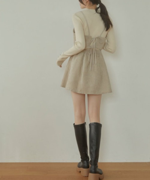 ACYM(アシーム)の「Tweed corset ビスチェ(その他トップス・レディース・ベージュ/ブラック・FREE)」の20枚目の写真