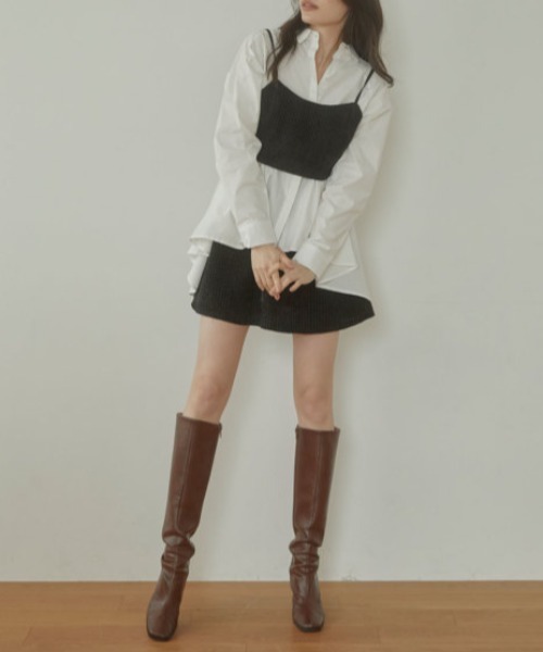 ACYM(アシーム)の「Tweed corset ビスチェ(その他トップス・レディース・ベージュ/ブラック・FREE)」の11枚目の写真