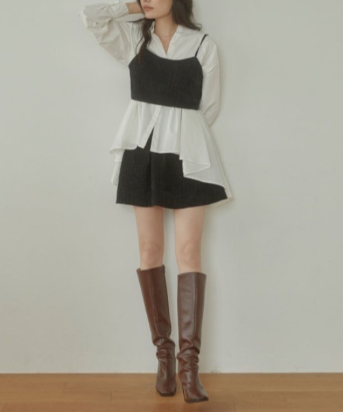 ACYM(アシーム)の「Tweed corset ビスチェ(その他トップス・レディース・ベージュ/ブラック・FREE)」の12枚目の写真