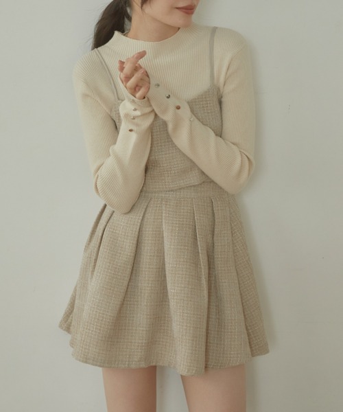 ACYM(アシーム)の「Tweed corset ビスチェ(その他トップス・レディース・ベージュ/ブラック・FREE)」の7枚目の写真