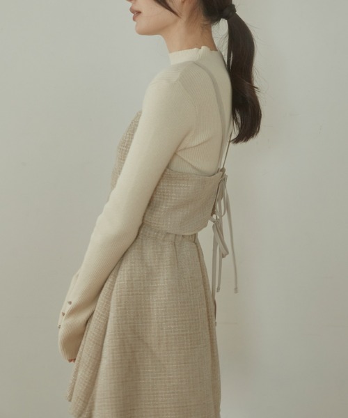 ACYM(アシーム)の「Tweed corset ビスチェ(その他トップス・レディース・ベージュ/ブラック・FREE)」の16枚目の写真