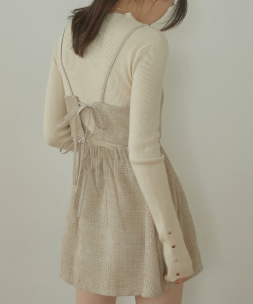 ACYM(アシーム)の「Tweed corset ビスチェ(その他トップス・レディース・ベージュ/ブラック・FREE)」の9枚目の写真