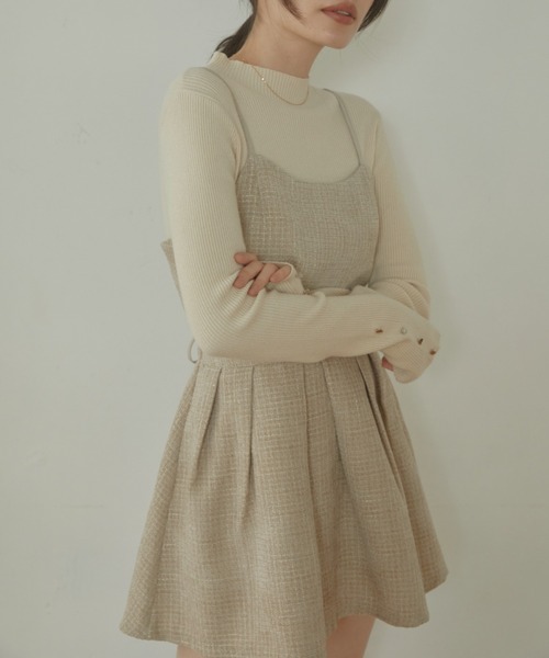 ACYM(アシーム)の「Tweed corset ビスチェ(その他トップス・レディース・ベージュ/ブラック・FREE)」の8枚目の写真