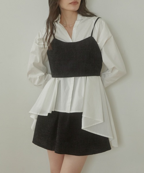 ACYM(アシーム)の「Tweed corset ビスチェ(その他トップス・レディース・ベージュ/ブラック・FREE)」の5枚目の写真