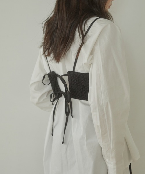 ACYM(アシーム)の「Tweed corset ビスチェ(その他トップス・レディース・ベージュ/ブラック・FREE)」の14枚目の写真