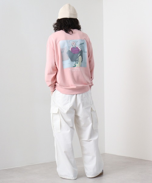 SUGGESTION(サジェッション)の「SUGGESTION エモ系グラフィックPT裏毛トレーナー(スウェット・メンズ・ピンク/ブラック/オフホワイト・L/M)」の6枚目の写真