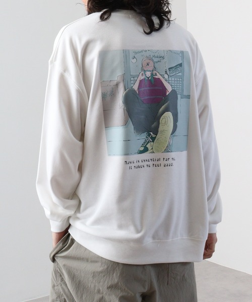 SUGGESTION(サジェッション)の「SUGGESTION エモ系グラフィックPT裏毛トレーナー(スウェット・メンズ・ピンク/ブラック/オフホワイト・L/M)」の15枚目の写真